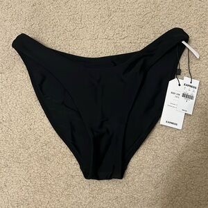 NWT Express Body Contour Mid-Rise Black Swim Bikini Bottom